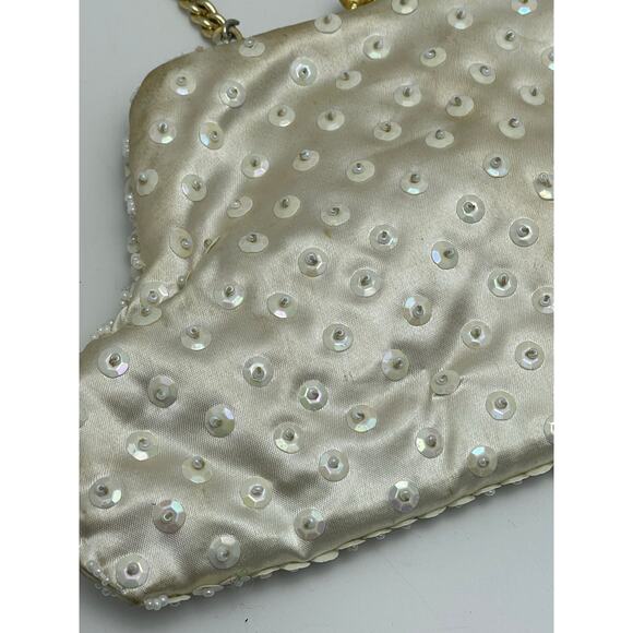 Vintage 1950s Beaded Iridescent Purse Clutch Hand Made in Hong Kong MCM - Picture 6 of 8